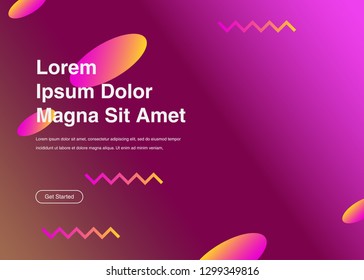 Minimal geometric background Dynamic shapes composition for landing page