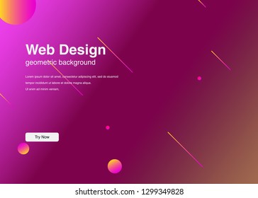 Minimal geometric background Dynamic shapes composition for landing page