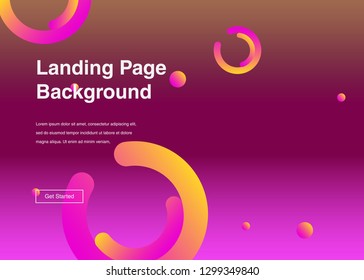 Minimal geometric background Dynamic shapes composition for landing page