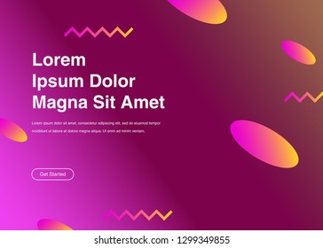 Minimal geometric background Dynamic shapes composition for landing page