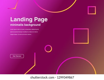 Minimal geometric background Dynamic shapes composition for landing page