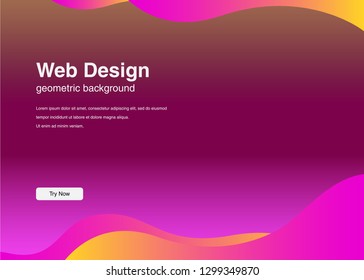 Minimal geometric background Dynamic shapes composition for landing page