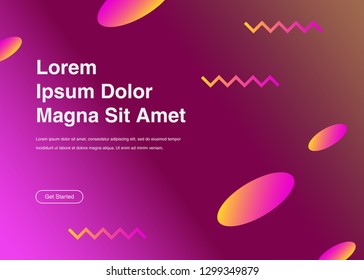 Minimal geometric background Dynamic shapes composition for landing page