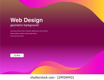 Minimal geometric background Dynamic shapes composition for landing page