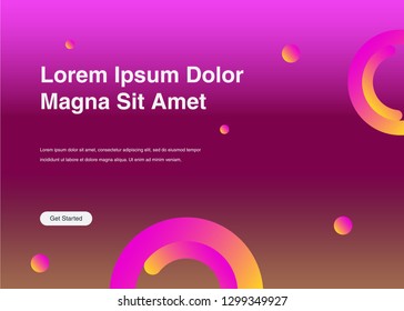 Minimal geometric background Dynamic shapes composition for landing page