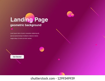 Minimal geometric background Dynamic shapes composition for landing page