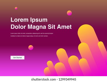 Minimal geometric background Dynamic shapes composition for landing page