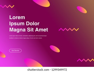 Minimal geometric background Dynamic shapes composition for landing page