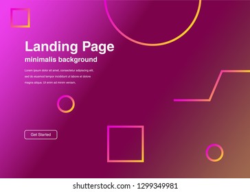 Minimal geometric background Dynamic shapes composition for landing page