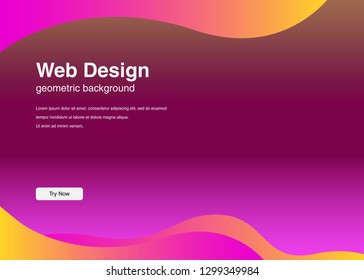 Minimal geometric background Dynamic shapes composition for landing page