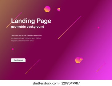 Minimal geometric background Dynamic shapes composition for landing page