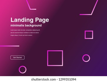 Minimal geometric background Dynamic shapes composition for landing page