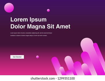 Minimal geometric background Dynamic shapes composition for landing page