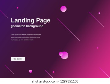 Minimal geometric background Dynamic shapes composition for landing page