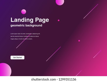 Minimal geometric background Dynamic shapes composition for landing page