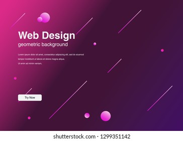 Minimal geometric background Dynamic shapes composition for landing page