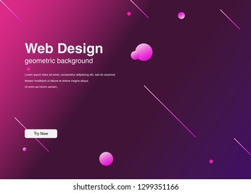 Minimal geometric background Dynamic shapes composition for landing page
