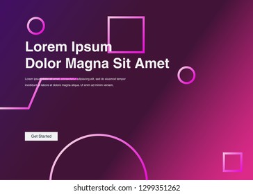 Minimal geometric background Dynamic shapes composition for landing page