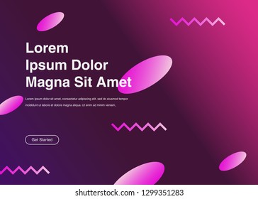 Minimal geometric background Dynamic shapes composition for landing page