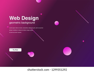 Minimal geometric background Dynamic shapes composition for landing page