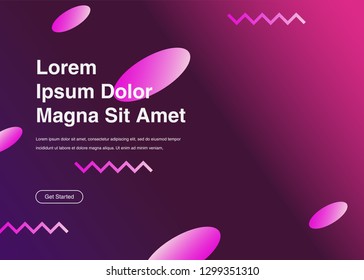 Minimal geometric background Dynamic shapes composition for landing page