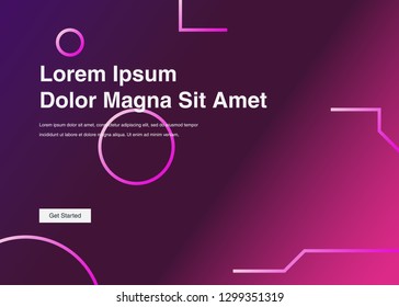 Minimal geometric background Dynamic shapes composition for landing page