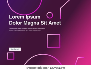 Minimal geometric background Dynamic shapes composition for landing page