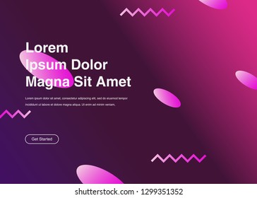 Minimal geometric background Dynamic shapes composition for landing page