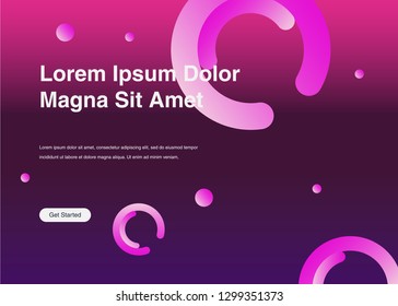 Minimal geometric background Dynamic shapes composition for landing page