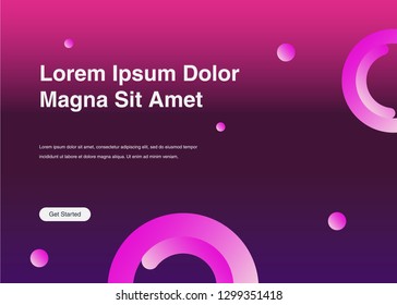 Minimal geometric background Dynamic shapes composition for landing page