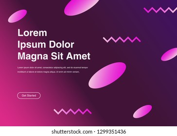 Minimal geometric background Dynamic shapes composition for landing page