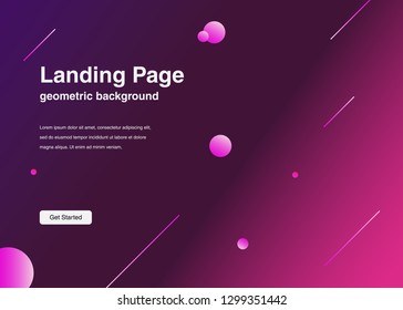 Minimal geometric background Dynamic shapes composition for landing page