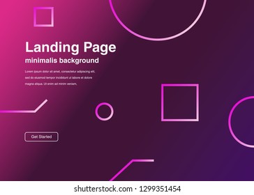 Minimal geometric background Dynamic shapes composition for landing page