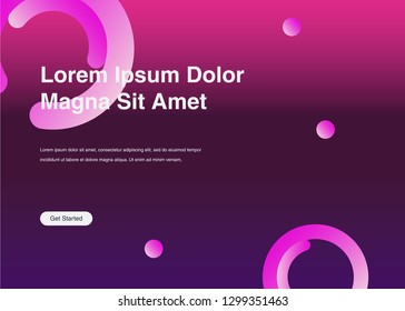 Minimal geometric background Dynamic shapes composition for landing page