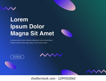 Minimal geometric background Dynamic shapes composition for landing page