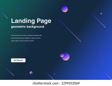 Minimal geometric background Dynamic shapes composition for landing page