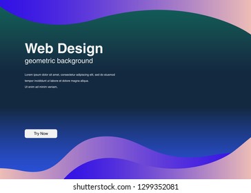 Minimal geometric background Dynamic shapes composition for landing page
