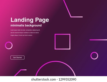 Minimal geometric background Dynamic shapes composition for landing page