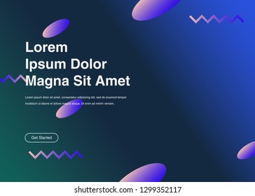 Minimal geometric background Dynamic shapes composition for landing page