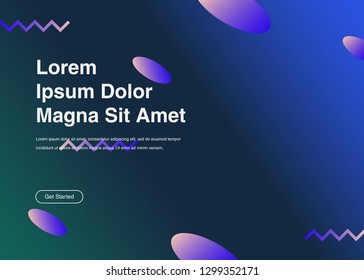Minimal geometric background Dynamic shapes composition for landing page