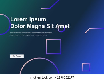 Minimal geometric background Dynamic shapes composition for landing page