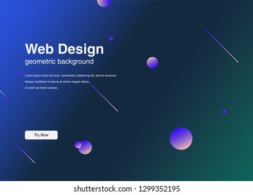 Minimal geometric background Dynamic shapes composition for landing page