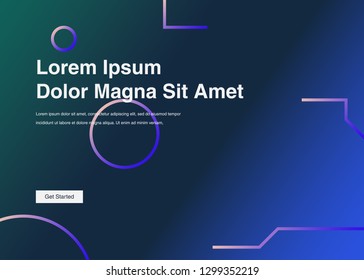 Minimal geometric background Dynamic shapes composition for landing page