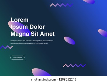 Minimal geometric background Dynamic shapes composition for landing page
