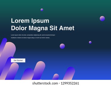 Minimal geometric background Dynamic shapes composition for landing page