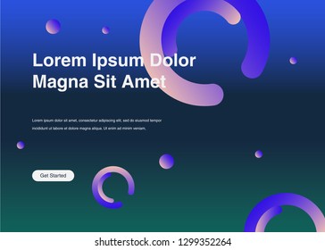 Minimal geometric background Dynamic shapes composition for landing page