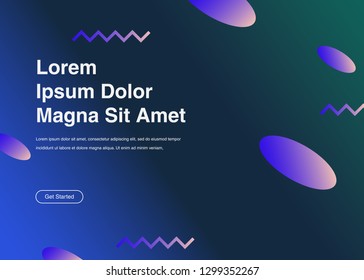 Minimal geometric background Dynamic shapes composition for landing page