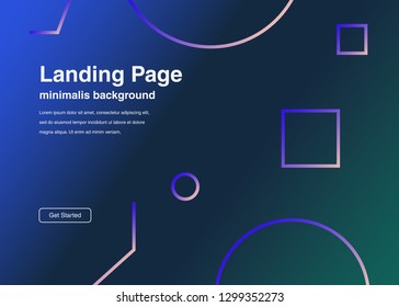 Minimal geometric background Dynamic shapes composition for landing page