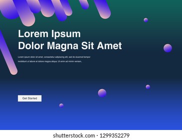 Minimal geometric background Dynamic shapes composition for landing page