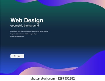 Minimal geometric background Dynamic shapes composition for landing page
